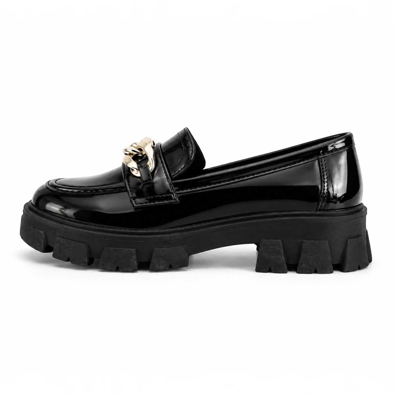 Mocassins Similicuir Verni Chaîne Dorée LIBRA POP