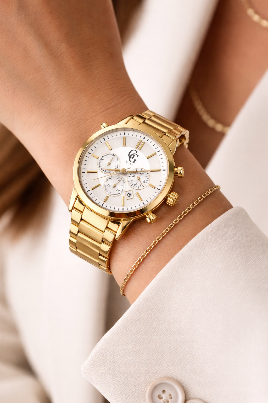 Montre Chronographe Hawai Or Blanc GG LUXE WATCH - Montre - GG LUXE WATCH