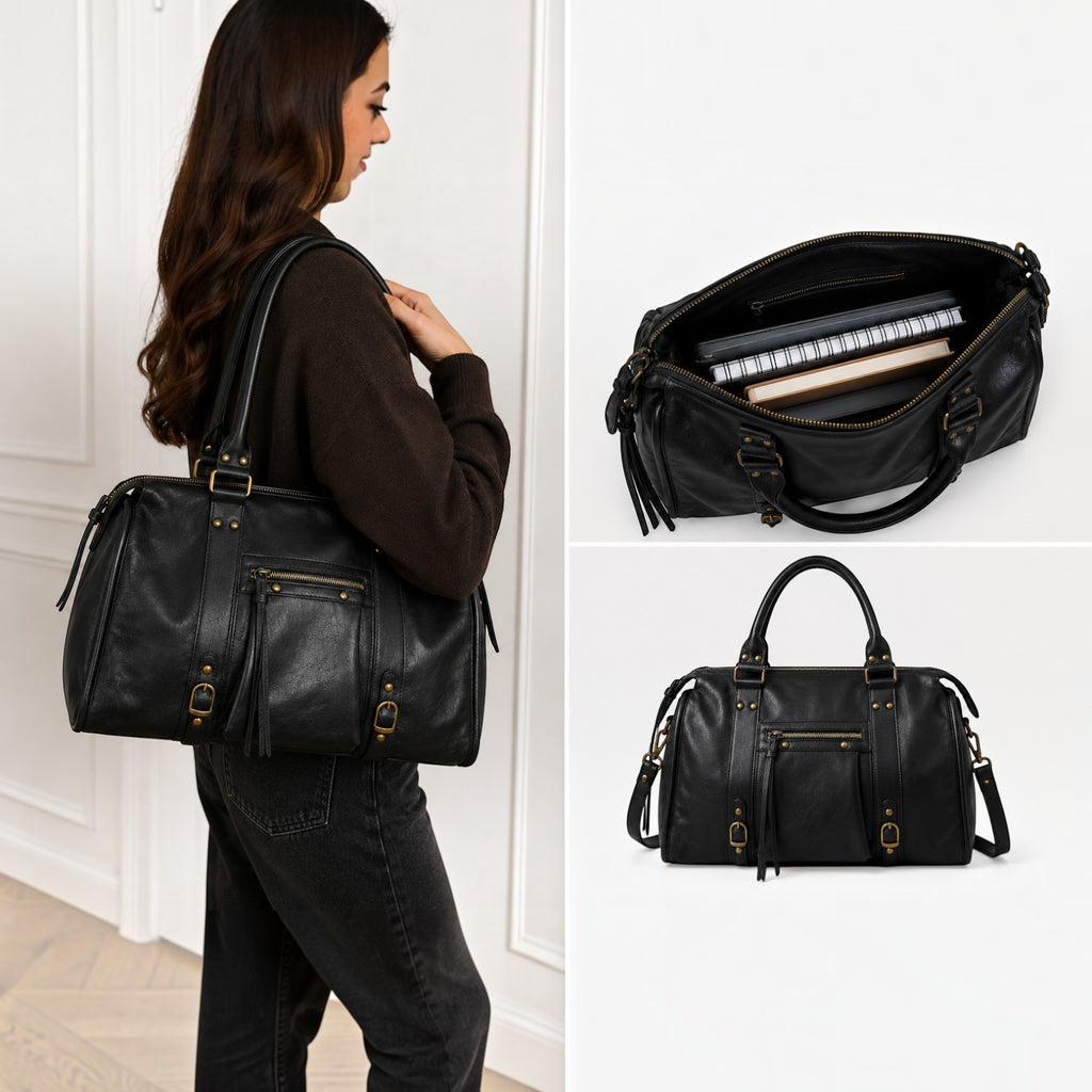 Sac A4 Aspect Cuir Vieilli
