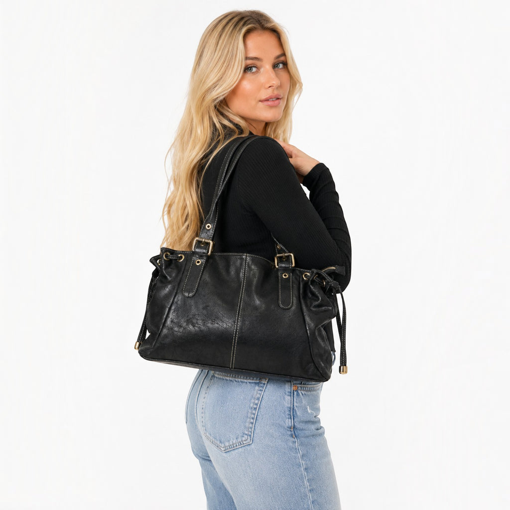 Sac Cabas Brossé Lacet  LOUISA LEE