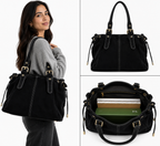 Sac Cuir Suédé format A4  Lacets Large LOUISA LEE