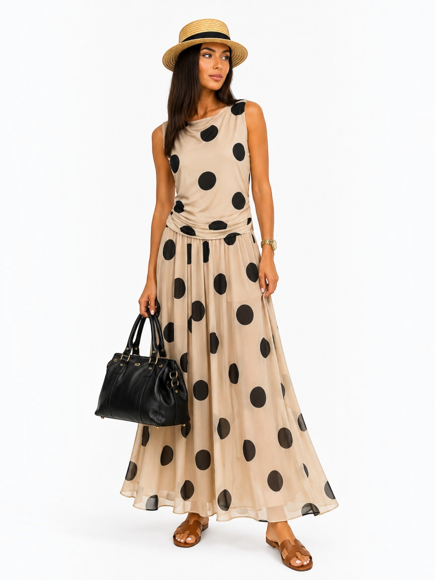 Robe longue à imprimé pois LORIANE