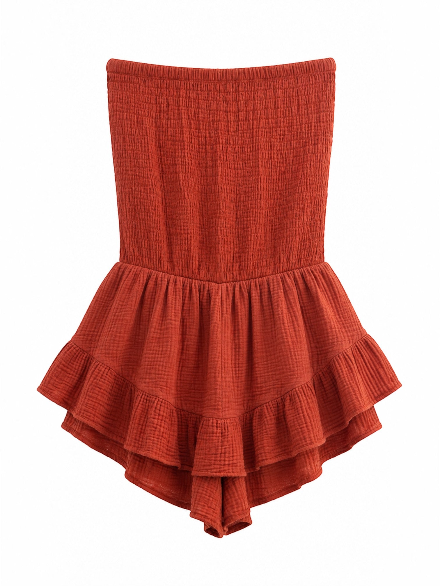 Combishort Bustier Uni Gaze de Coton LORIANE