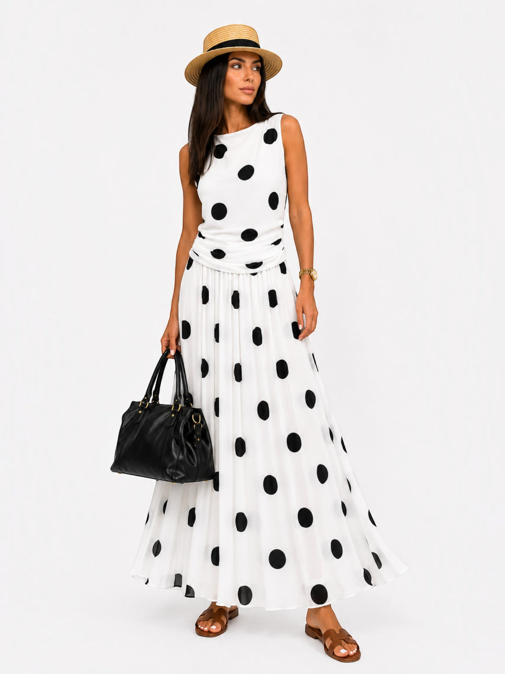 Robe longue à imprimé pois LORIANE