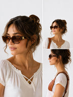Lunettes de soleil rectangulaires logo métallique VIMODA