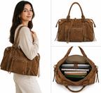 Sac format A4 cuir suède Capucine Large LOUISA LEE
