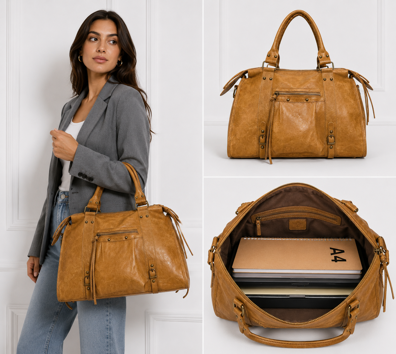 Sac cuir format A4  CAPUCINE L LOUISA LEE