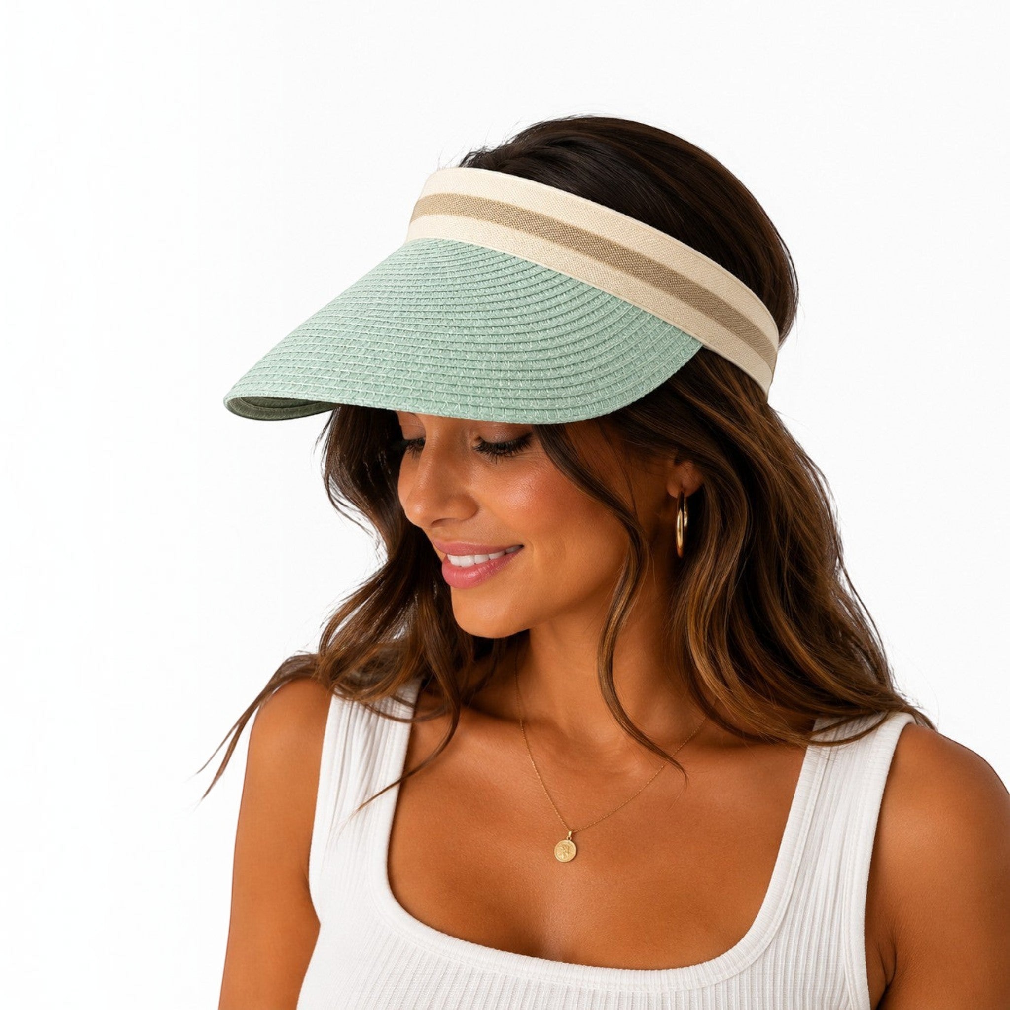 Chapeau visière tressée–Style festival et protection solaire
