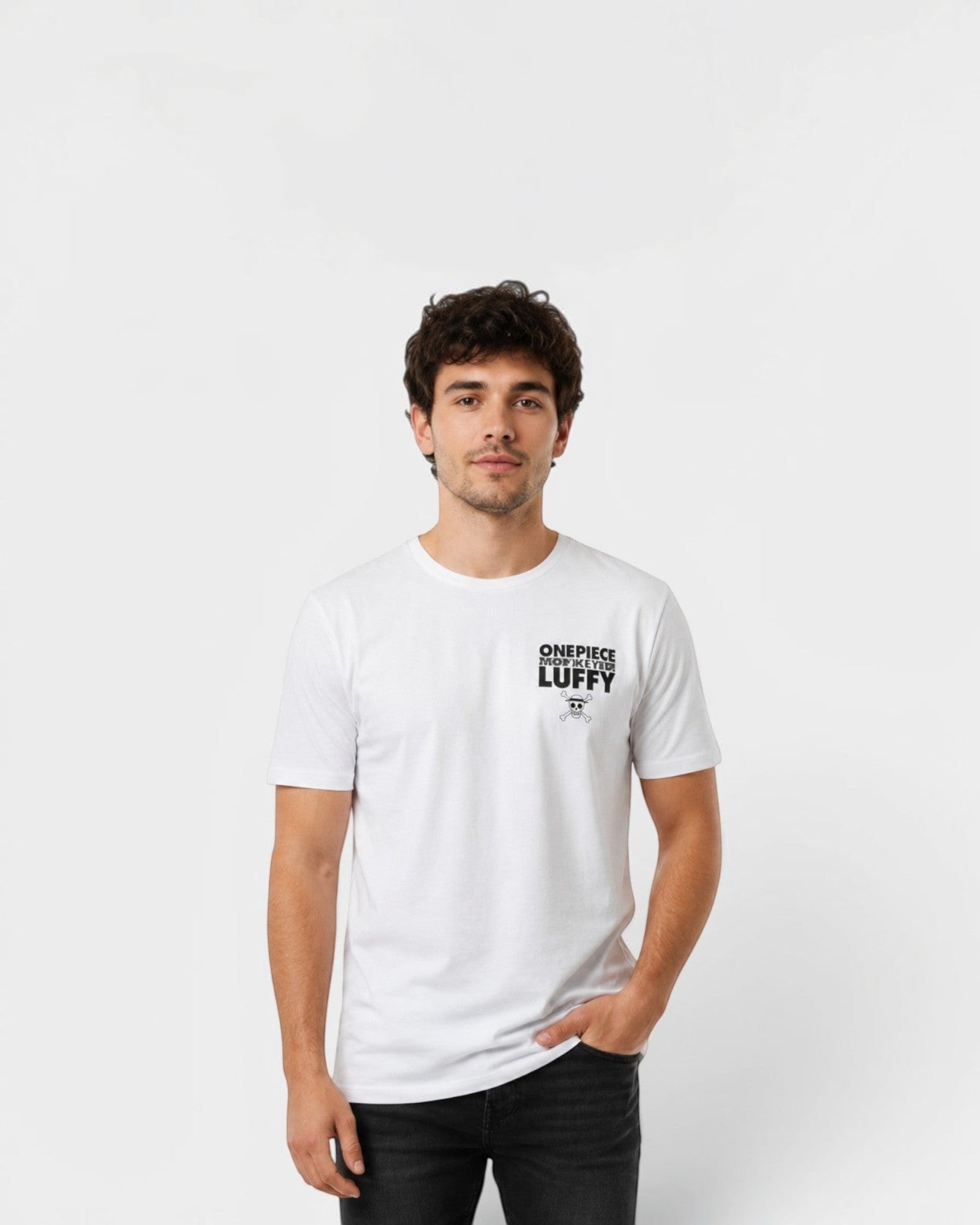 T-Shirt One Piece Doflamingo Back Print Blanc - Oversize