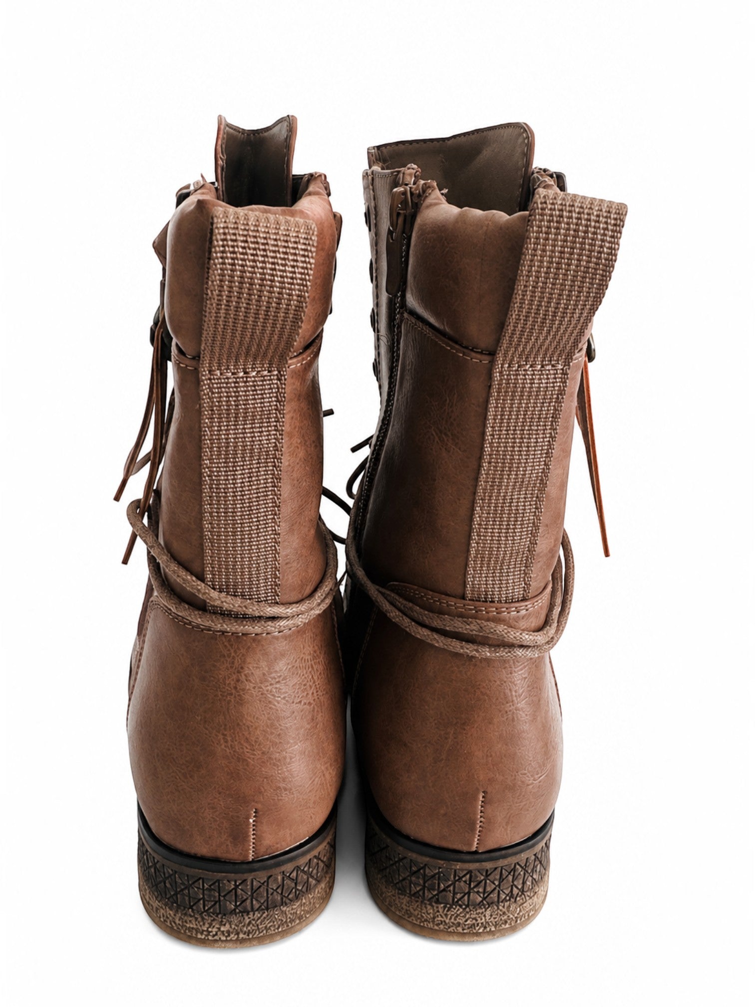 Bottines femme style militaire Chocolat LADY GLORY
