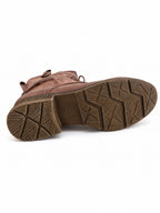 Bottines femme style militaire Chocolat LADY GLORY