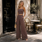 Ensemble deux pièces à pois top et pantalon fluide BELLAVIE