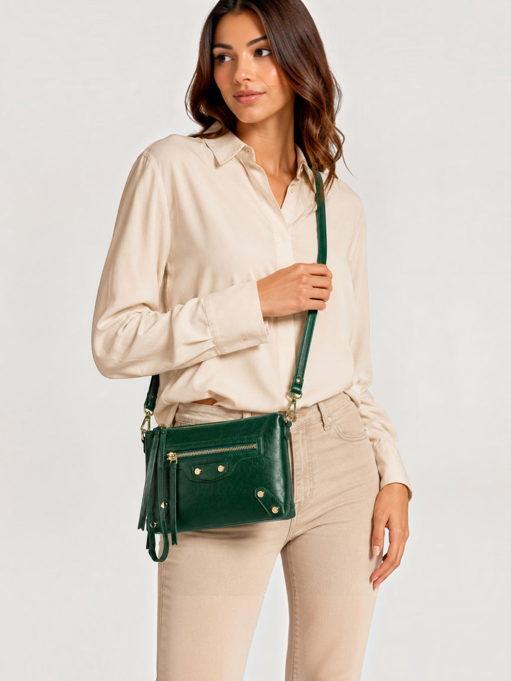 Sac Bandoulière Effet Cuir Finitions Dorées GALLANTRY