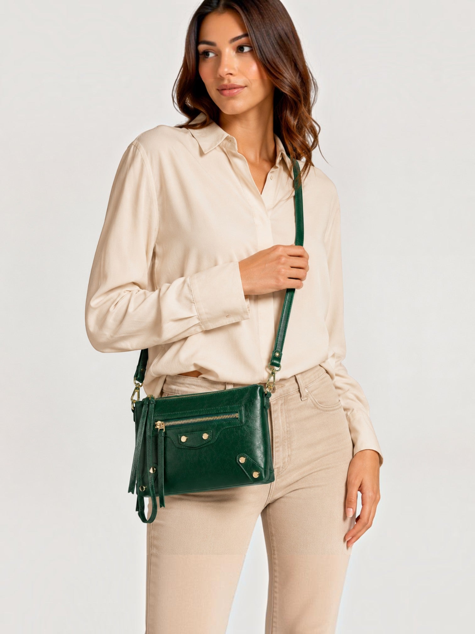 Sac Bandoulière Effet Cuir Finitions Dorées GALLANTRY
