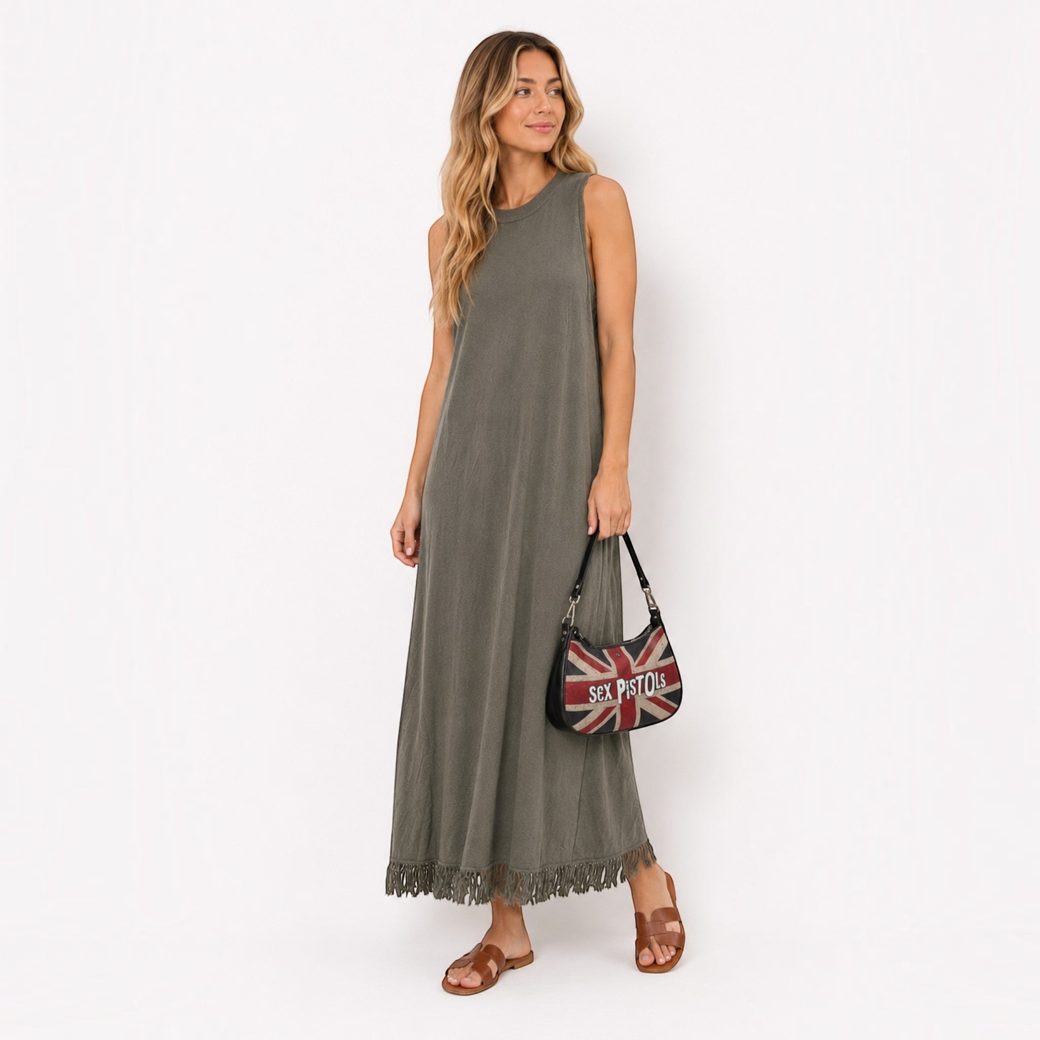 Robe longue sans manches maille BELLAVIE