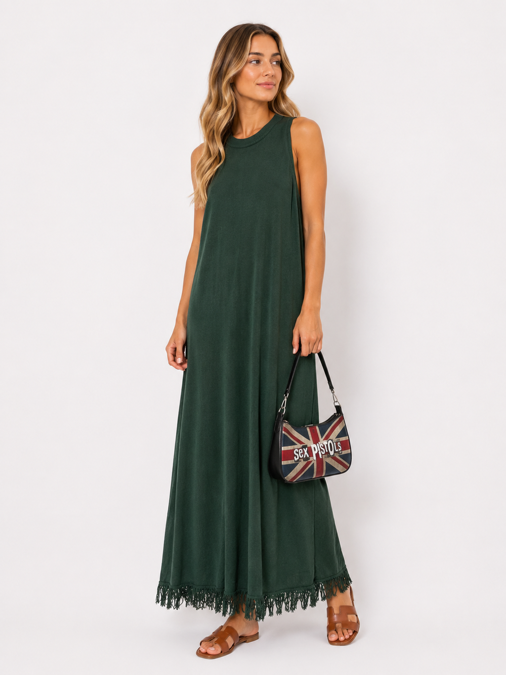 Robe longue sans manches maille BELLAVIE