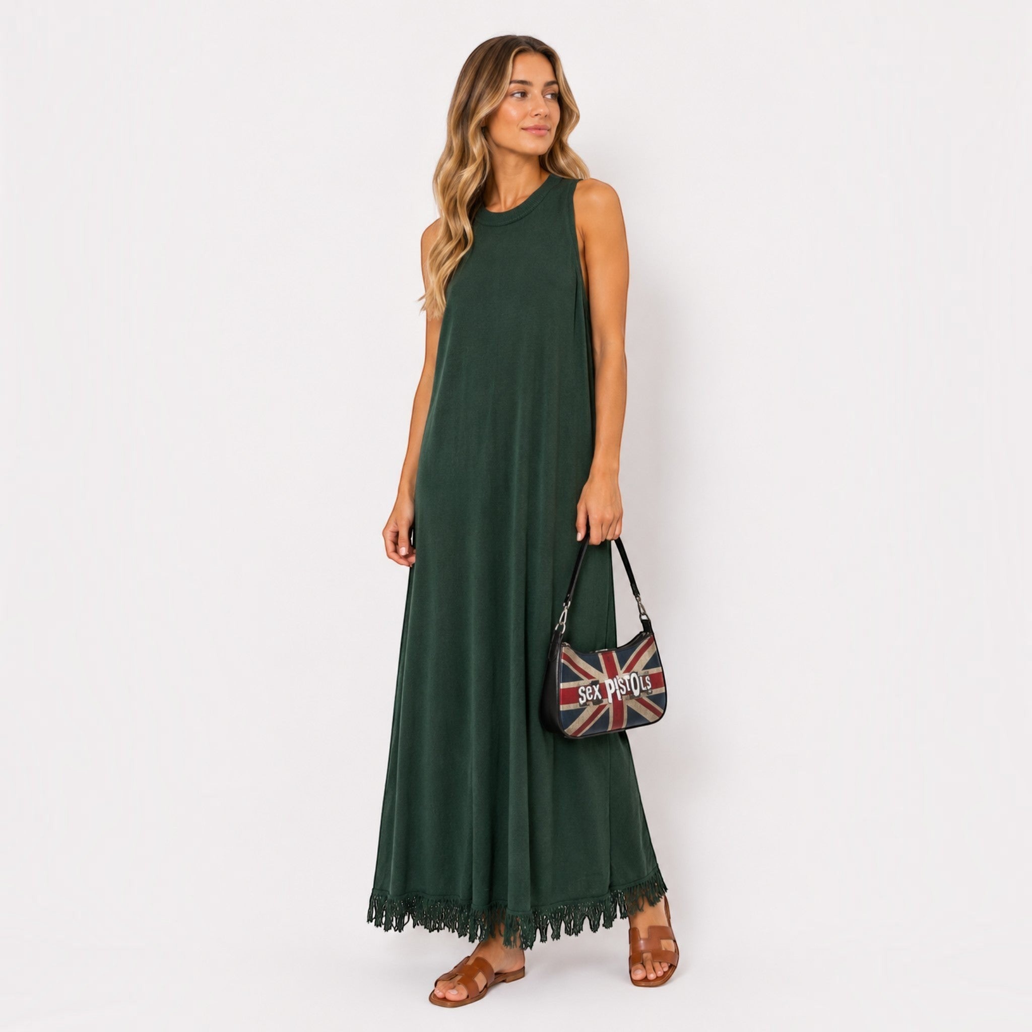 Robe longue sans manches maille BELLAVIE