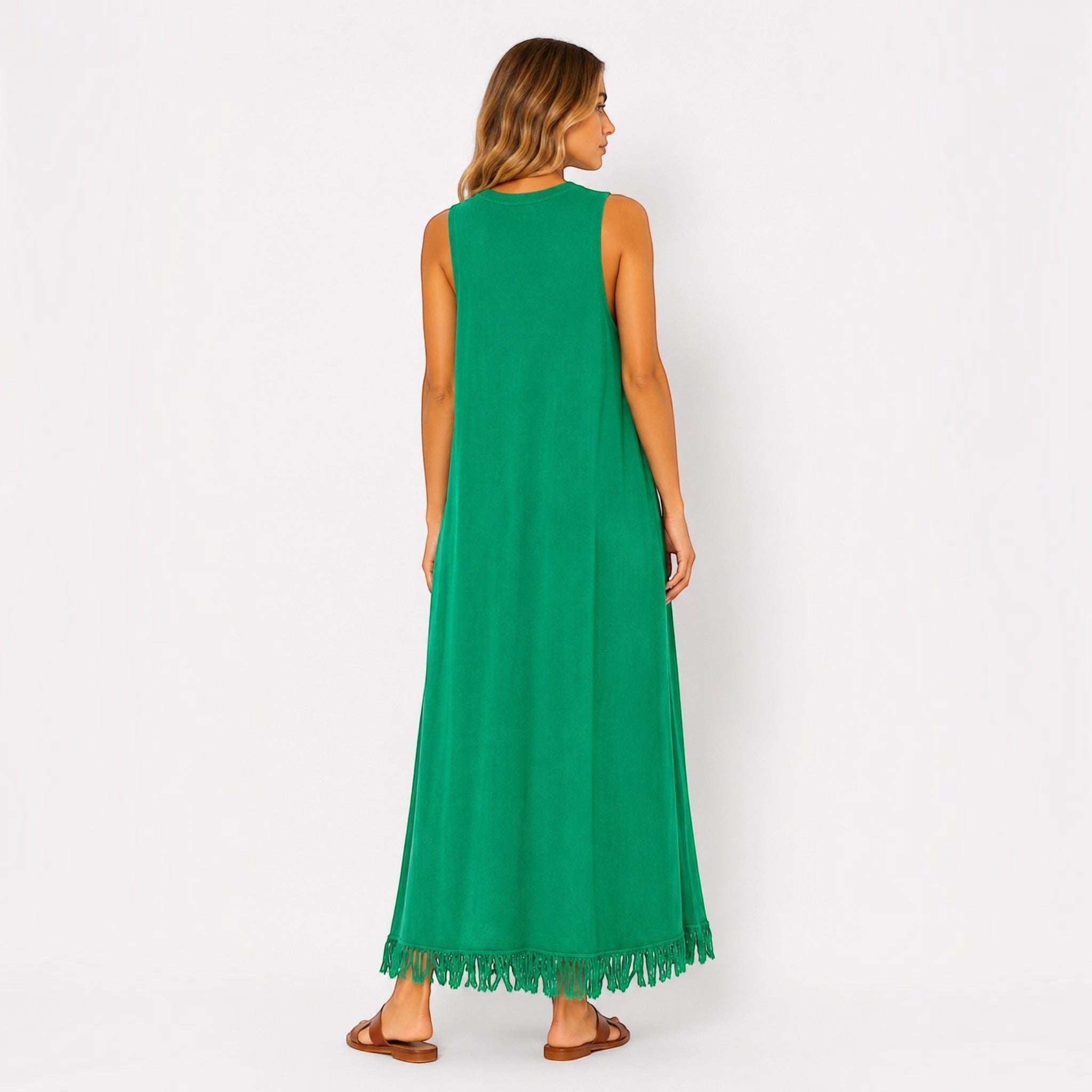 Robe longue sans manches maille BELLAVIE