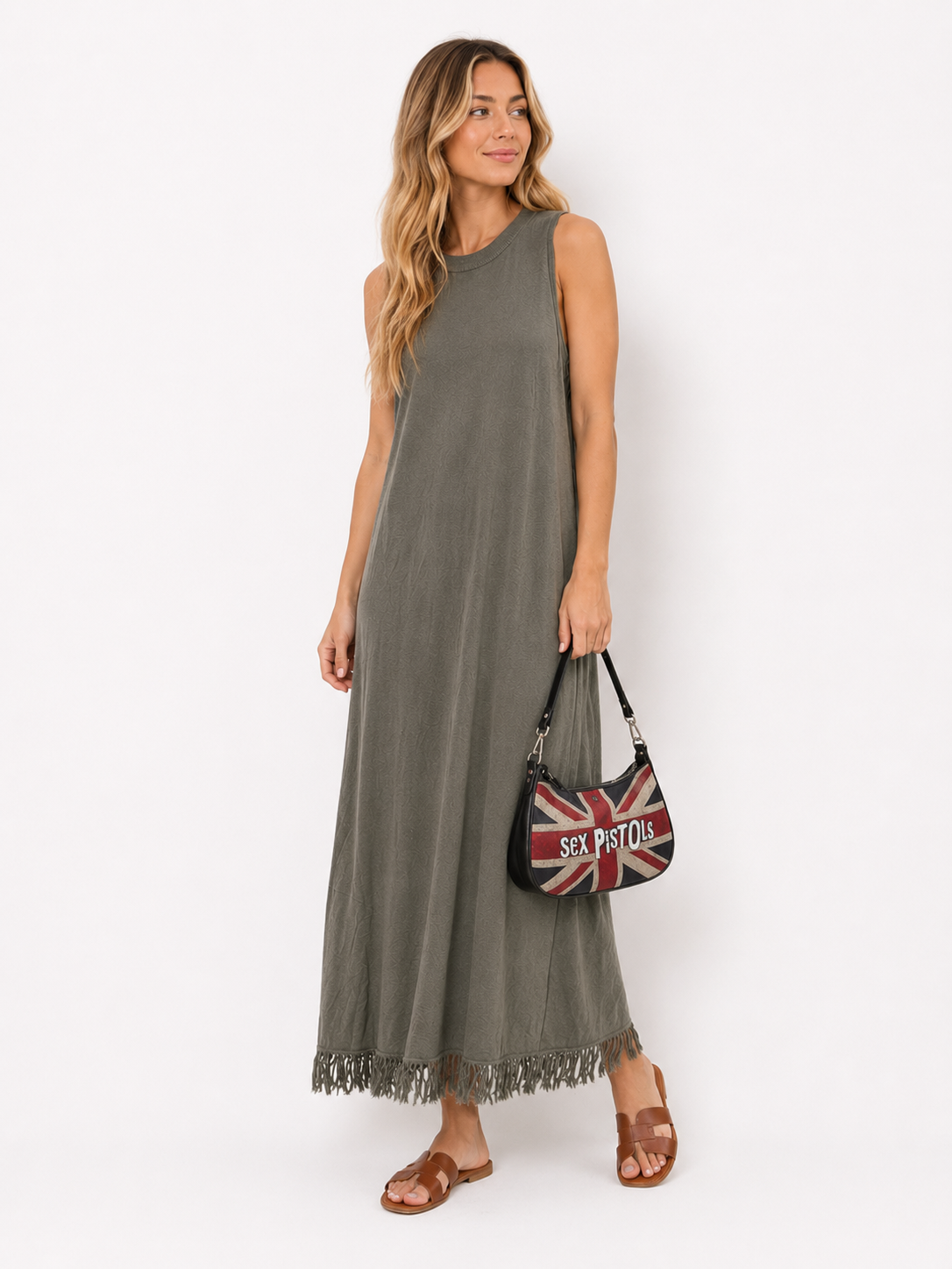 Robe longue sans manches maille BELLAVIE