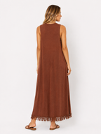 Robe longue sans manches maille BELLAVIE