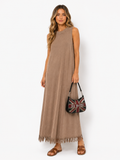 Robe longue sans manches maille BELLAVIE
