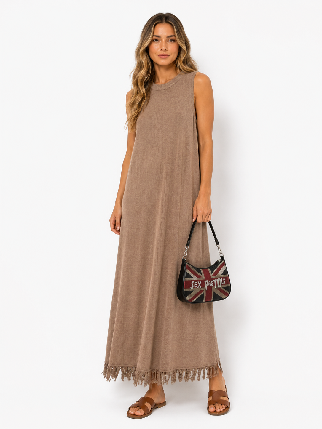 Robe longue sans manches maille BELLAVIE