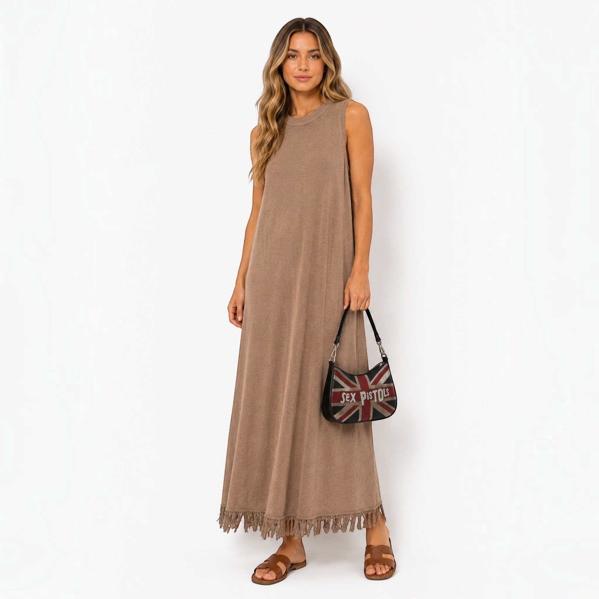 Robe longue sans manches maille BELLAVIE