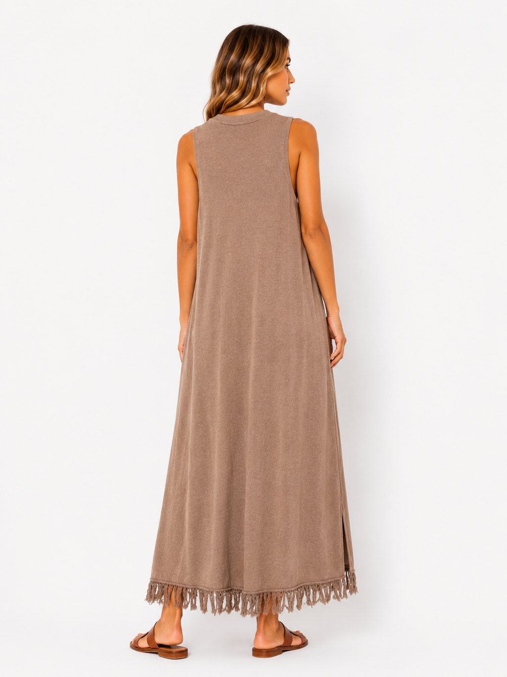Robe longue sans manches maille BELLAVIE