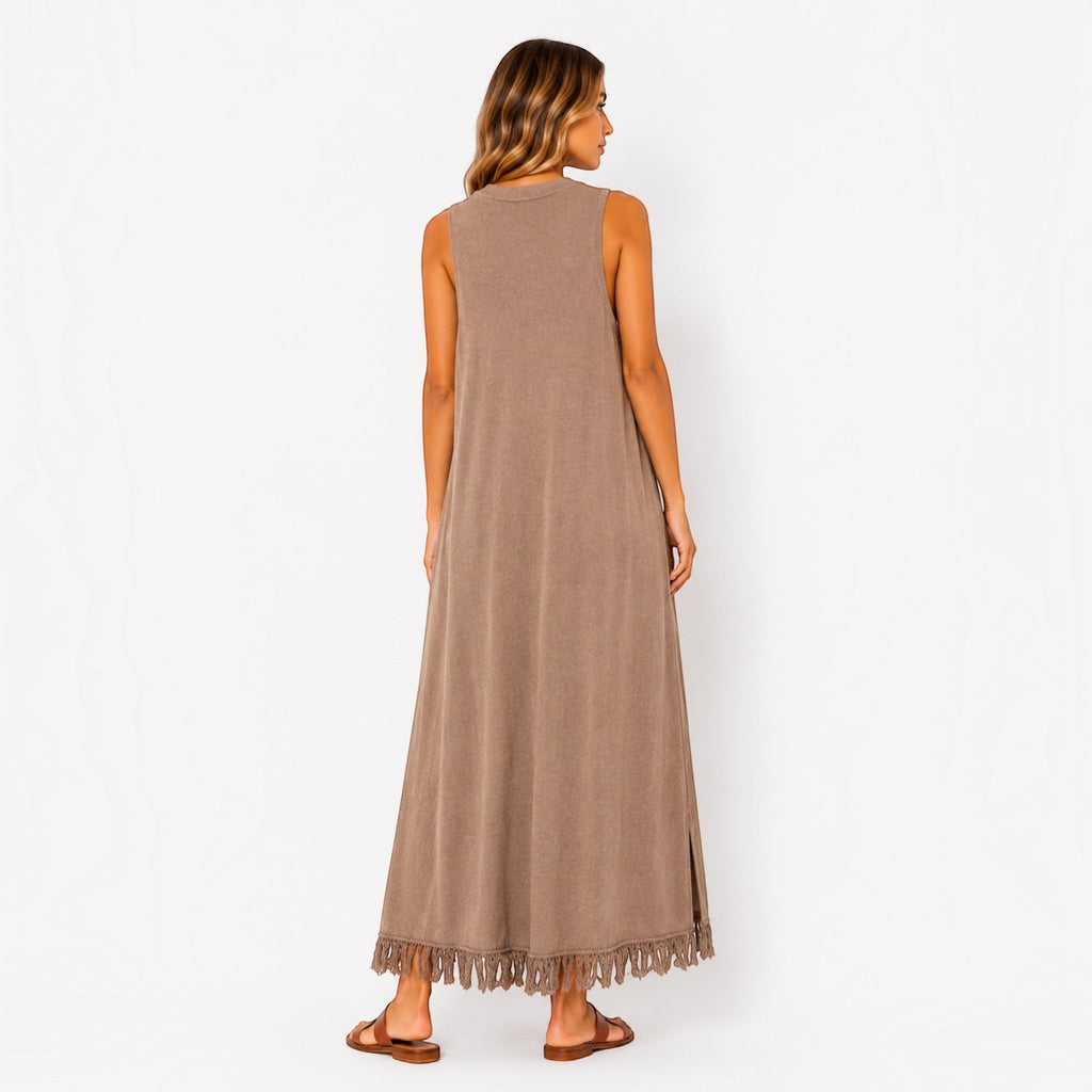 Robe longue sans manches maille BELLAVIE - Robes - BELLAVIE