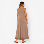 Robe longue sans manches maille BELLAVIE - Robes - BELLAVIE