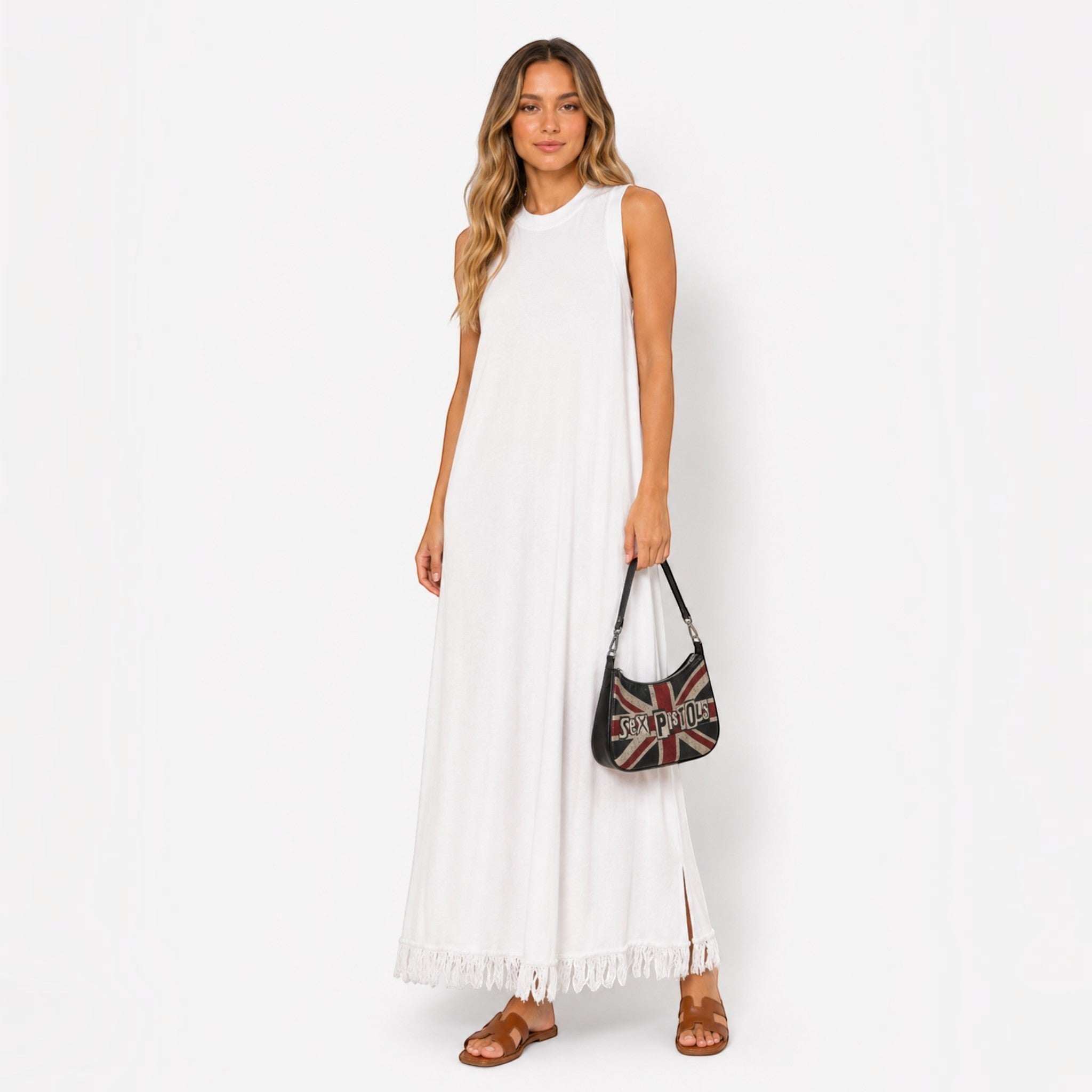 Robe longue sans manches maille BELLAVIE