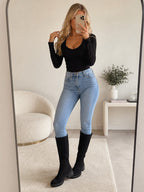 Bottes Hautes Femme à Talon Épais Suédine LADY GLORY