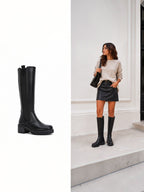 Bottes Hautes Femme à Talon Épais Suédine LADY GLORY