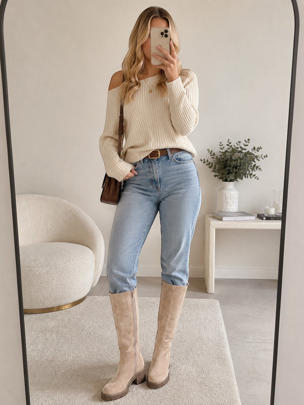 Bottes Hautes Femme à Talon Épais Suédine LADY GLORY