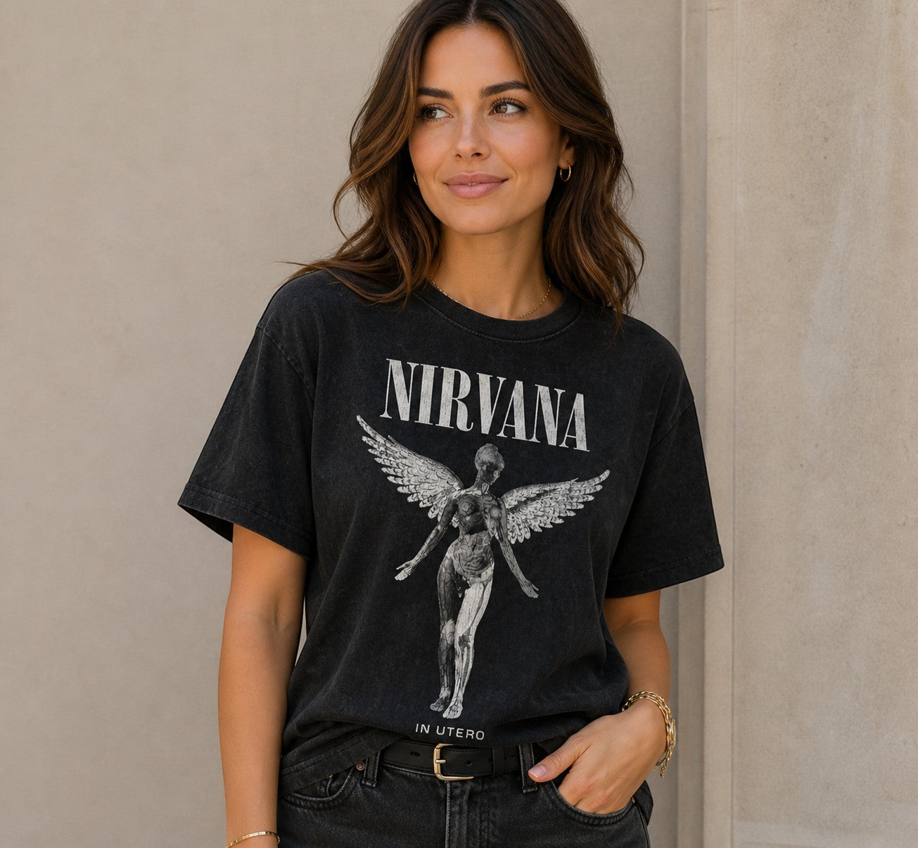 T-shirt Nirvana In Utero Stonewash COTTON DIVISION
