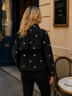 Veste en denim - Broderies fleurs