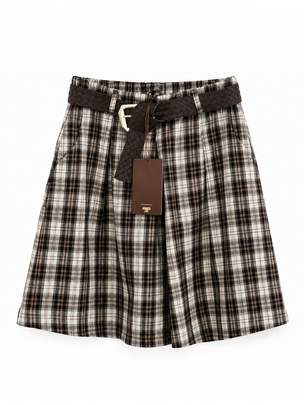 Short Bermuda Carreaux avec ceinture et poches ISSYMA
