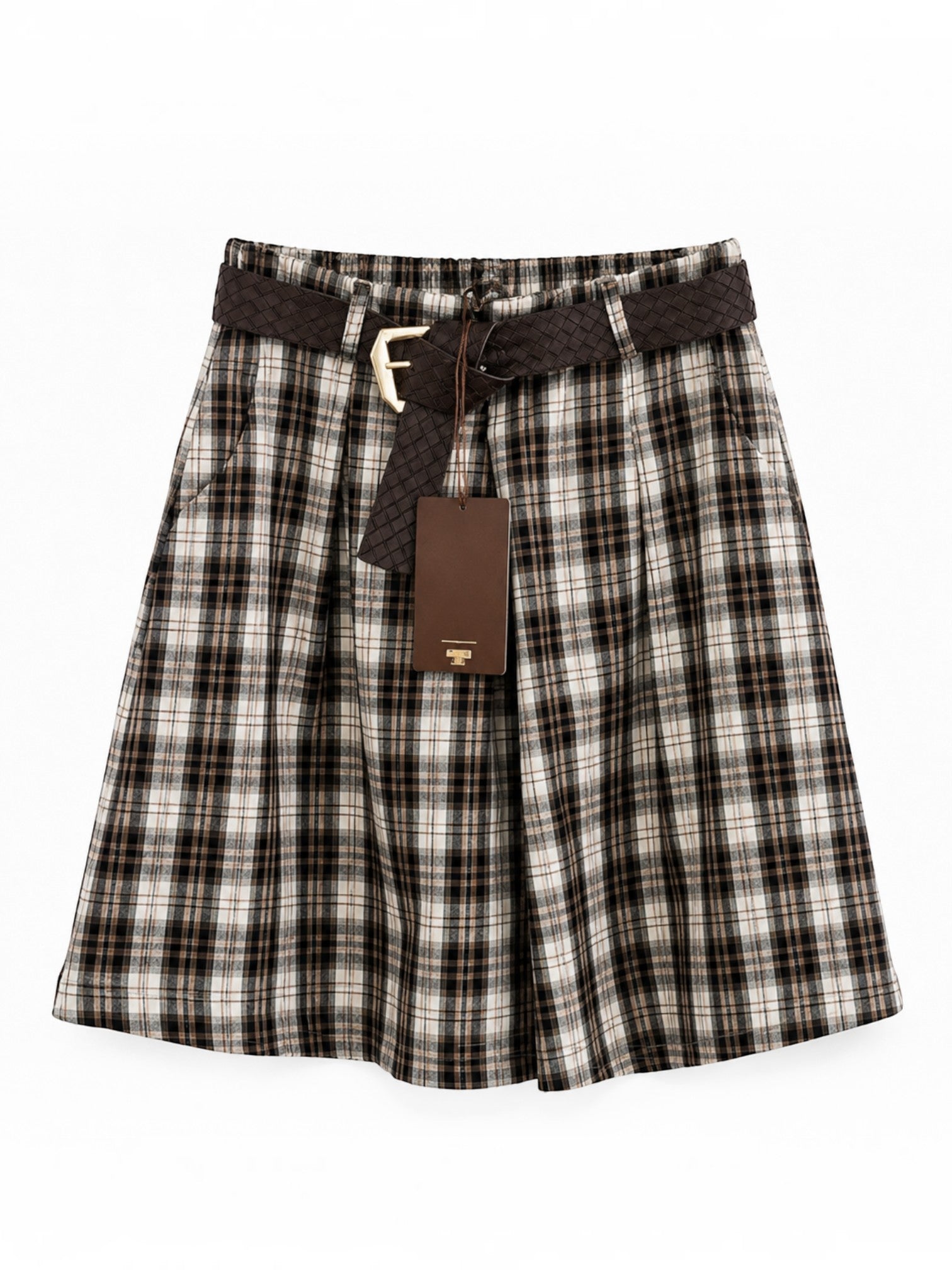 Short Bermuda Carreaux avec ceinture et poches ISSYMA