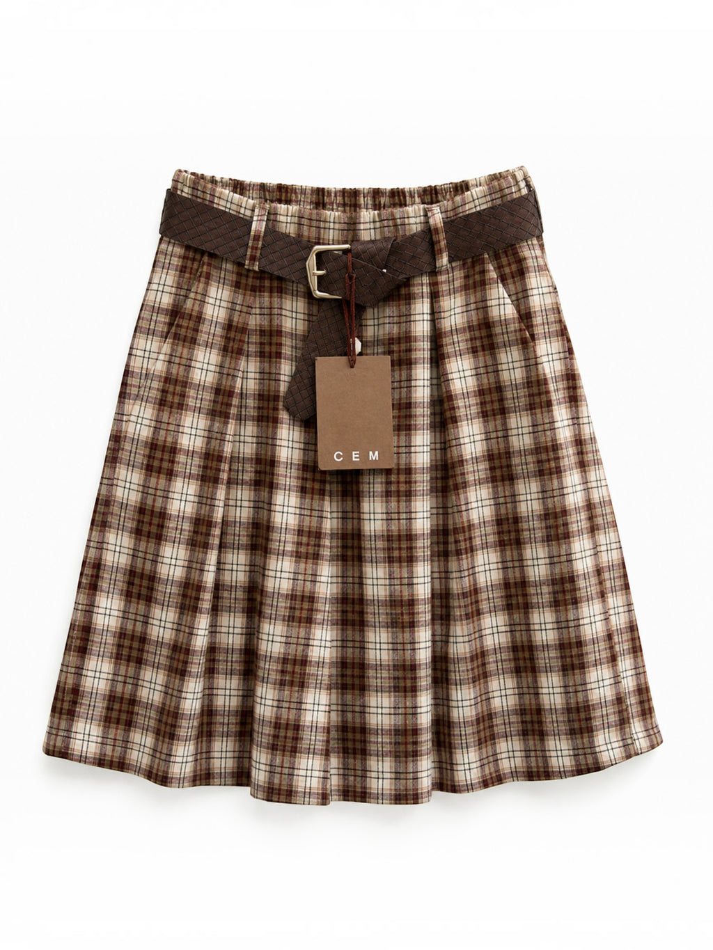 Short Bermuda Carreaux avec ceinture et poches ISSYMA