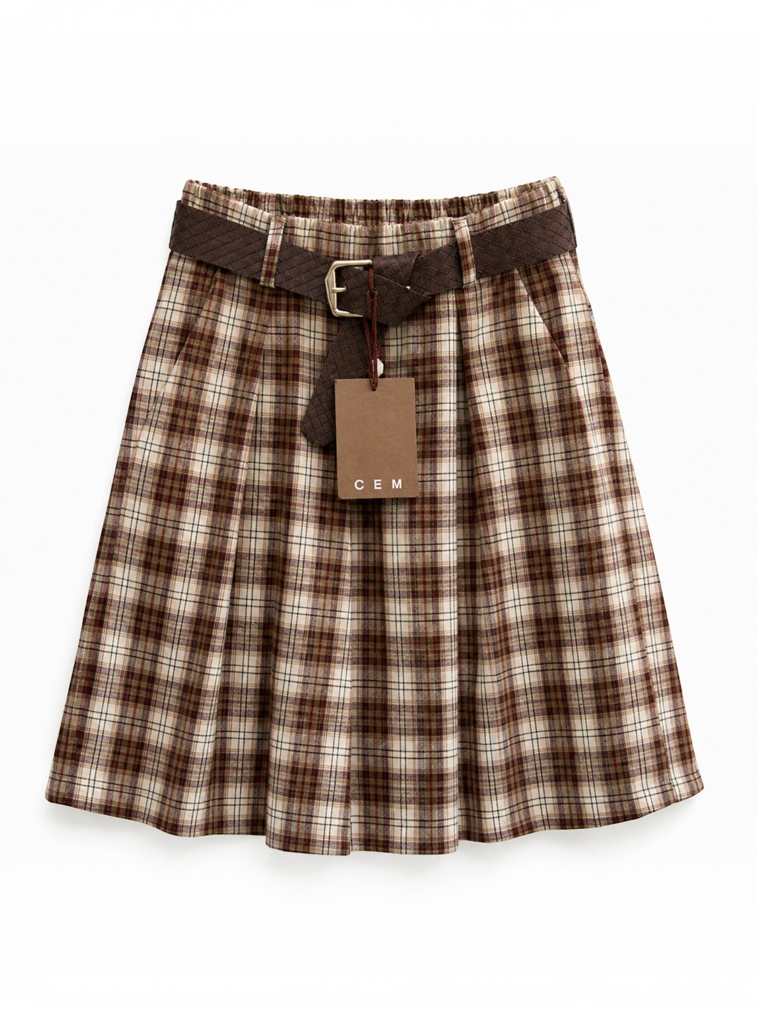 Short Bermuda Carreaux avec ceinture et poches ISSYMA