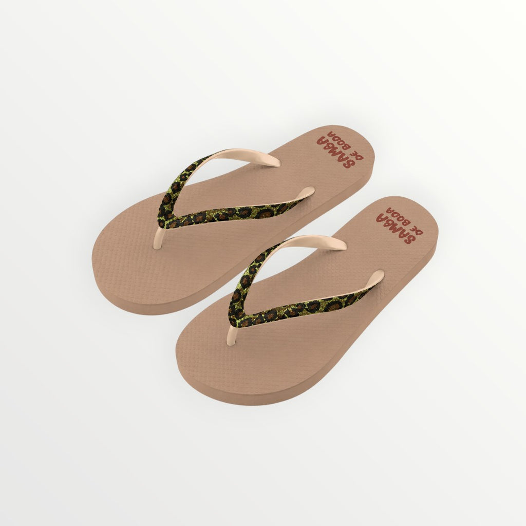 Tongs Femme Léopard Paillettes - Chaussures - SAMBA DE RODA