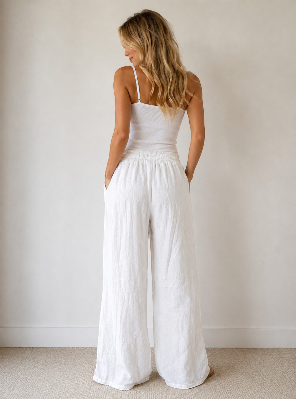 MILA Pantalon coton evasé