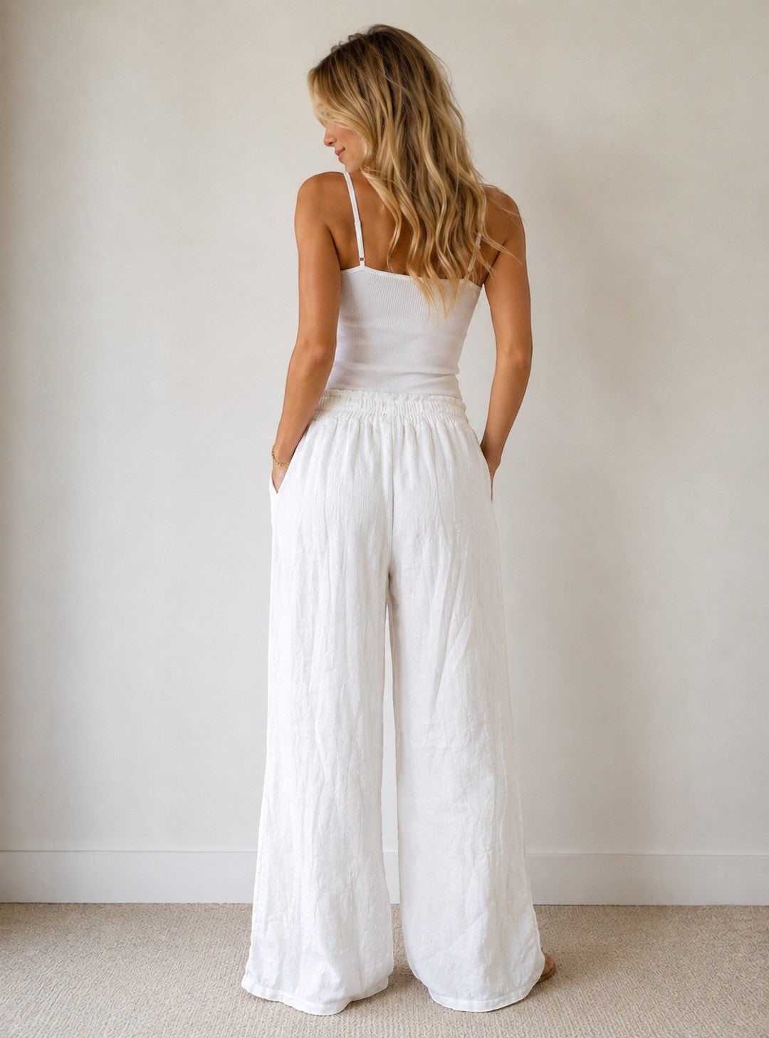 MILA Pantalon coton evasé