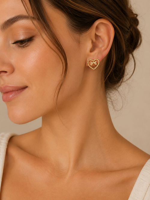 Boucles d'oreilles cœur nœud BYREN | ÉLINE L'ATELIER