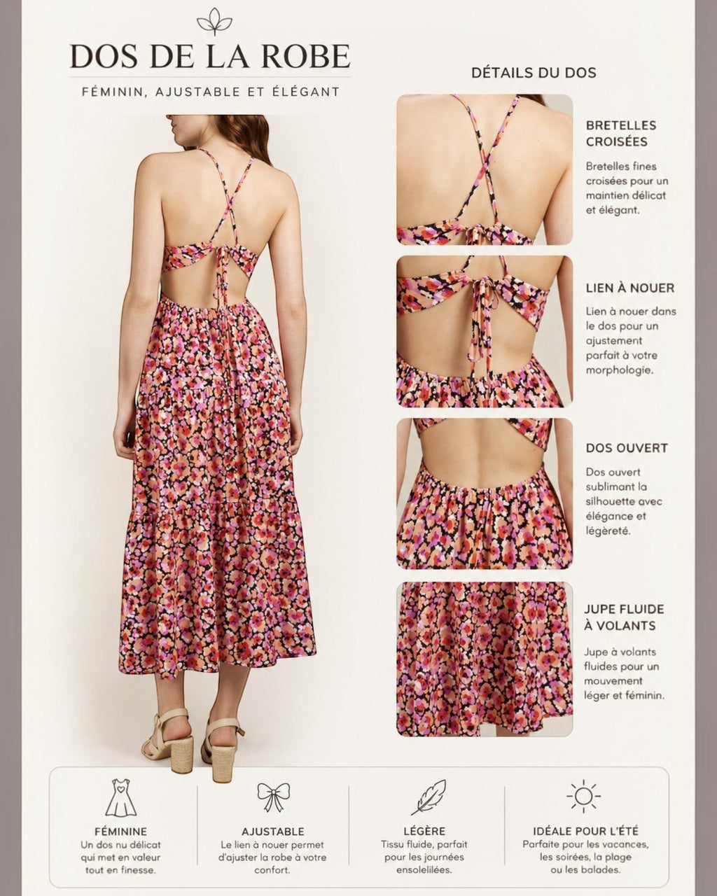 Robe longue imprimé fleuri ALIZEE ANDY & LUCY