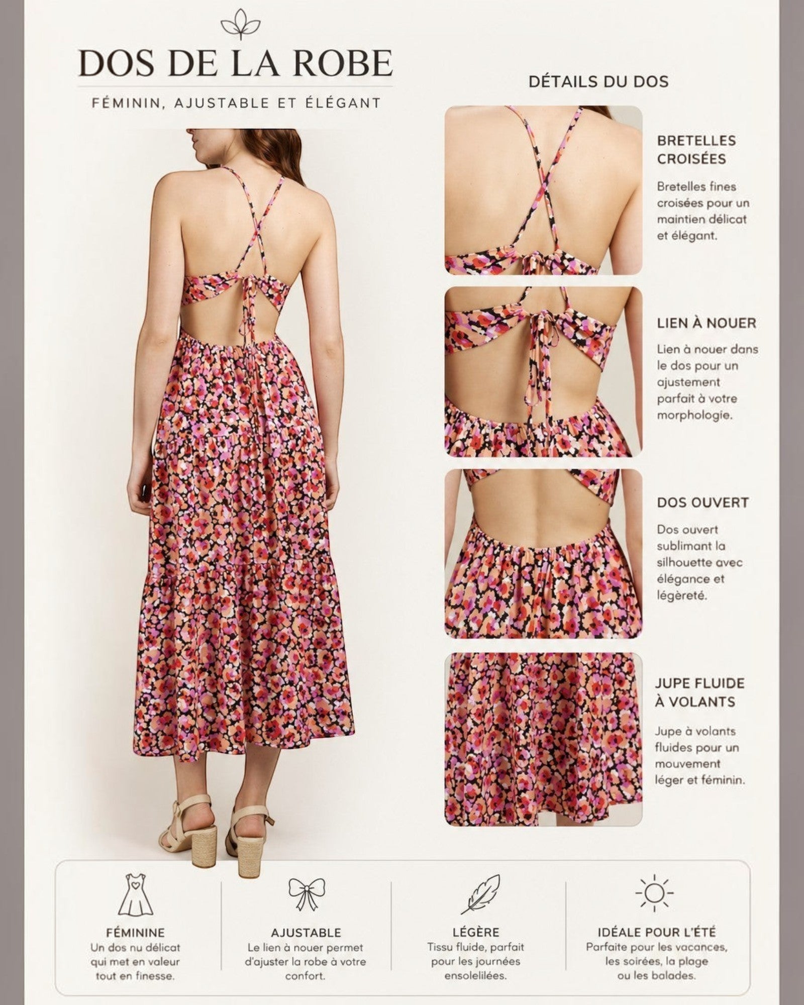 Robe longue imprimé fleuri ALIZEE ANDY & LUCY