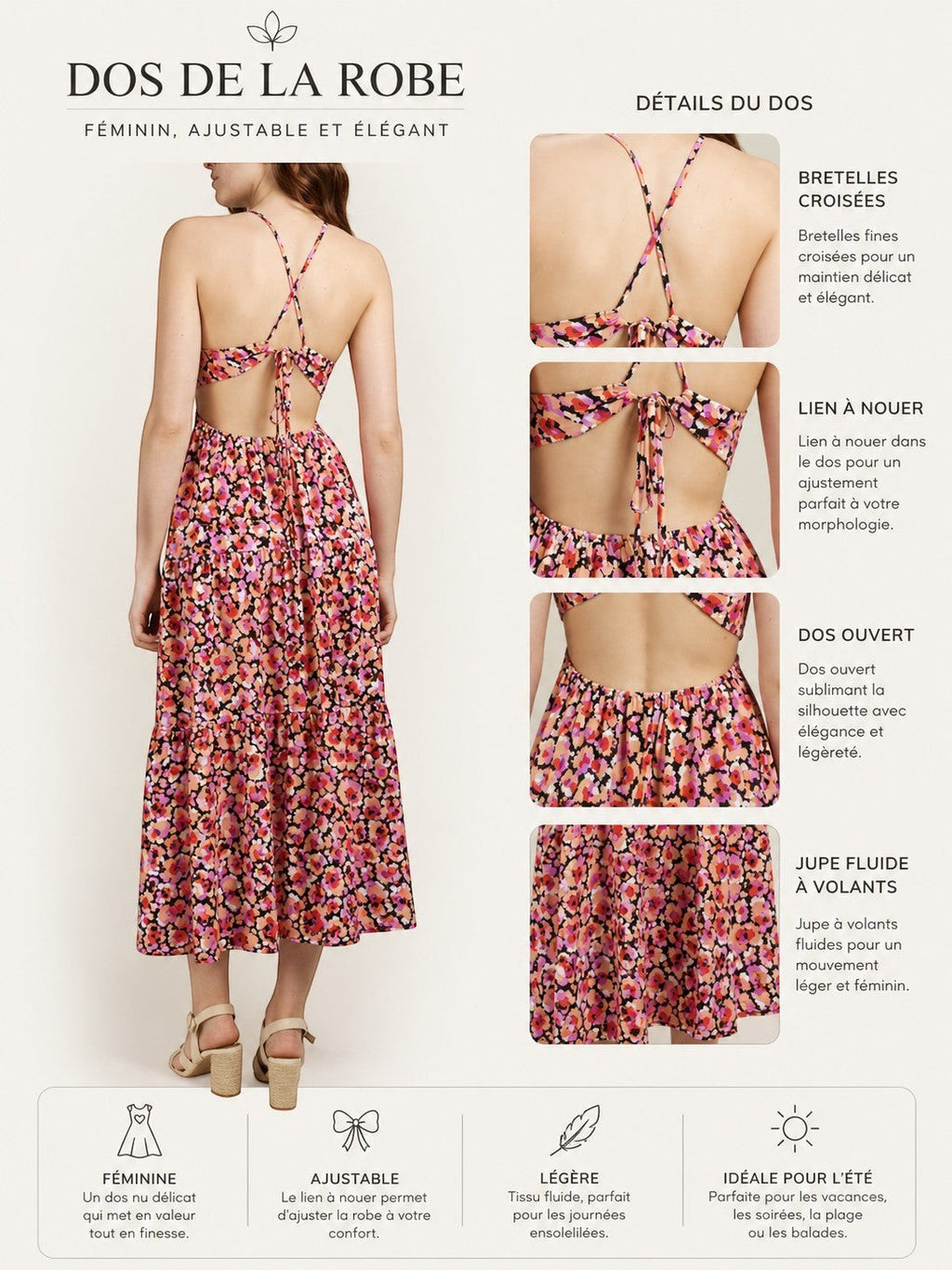 Robe longue imprimé fleuri ALIZEE ANDY & LUCY