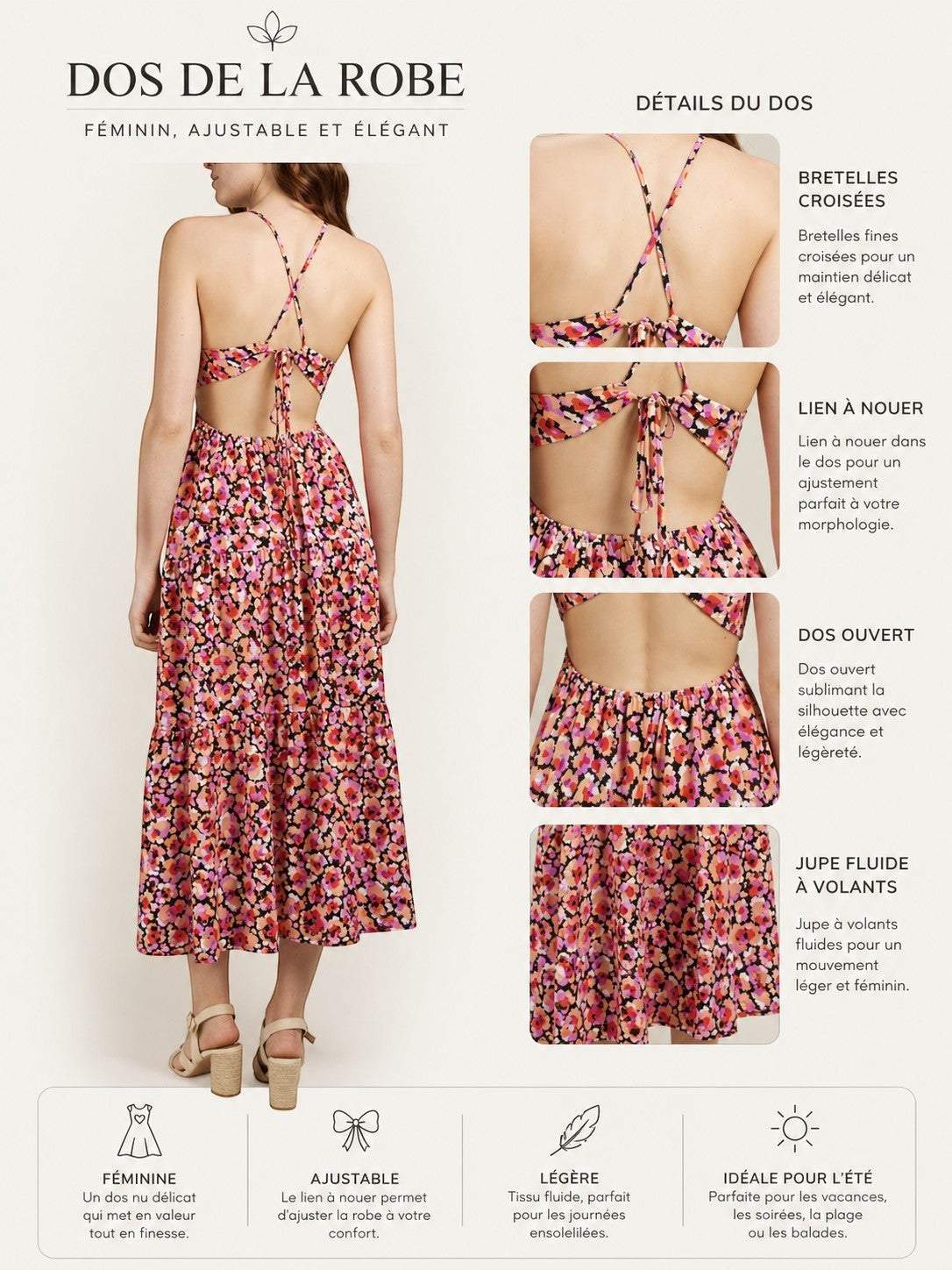 Robe longue imprimé fleuri ALIZEE ANDY & LUCY