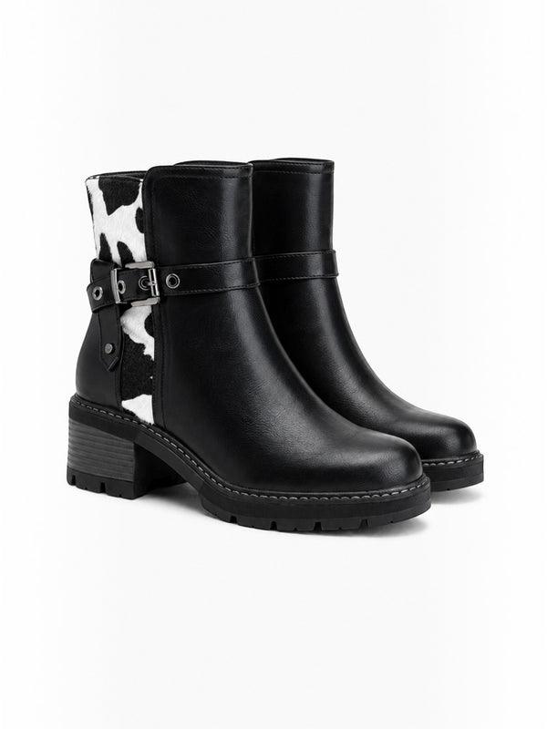 Bottines Femme à Motif Vache LADY GLORY