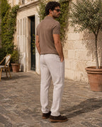 Pantalon en lin à plis beige - Pantalon - Custi Mikelo